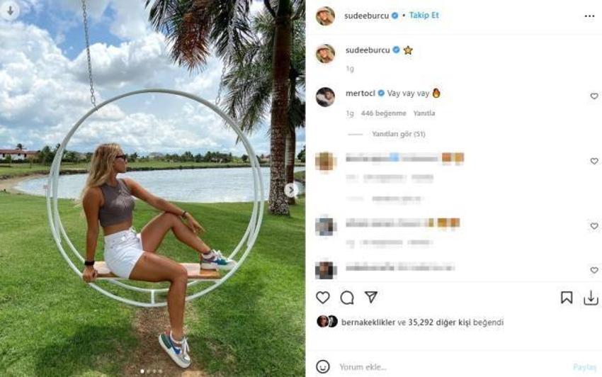 Survivor Sude mini şortlu pozunu paylaştı! Sevgilisi Mert Öcal'dan yorum gecikmedi...