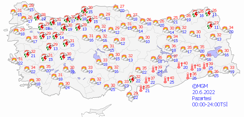 Meteoroloji son dakika açıkladı! Bir yanda şiddetli yağış, diğer yanda 40 dereceyi aşan sıcak hava! Haritaya böyle yansıdı, çok sayıda ilde...