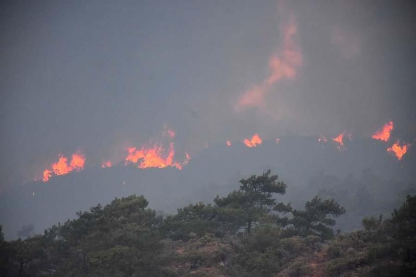 Muğla Marmaris’te orman yangını! 20 helikopter ve 14 uçakla havadan müdahale ediliyor...
