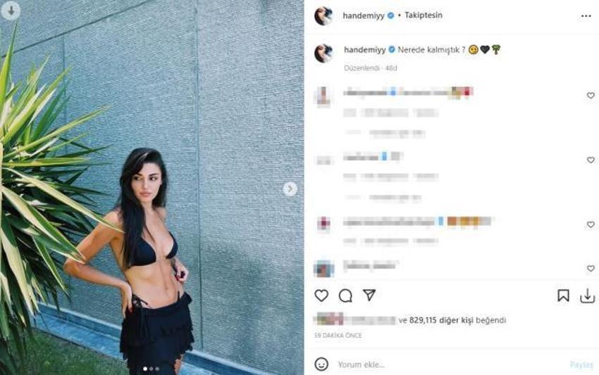 Hande Erçel bikinisiyle sosyal medyayı salladı! Bikininin fiyatı...