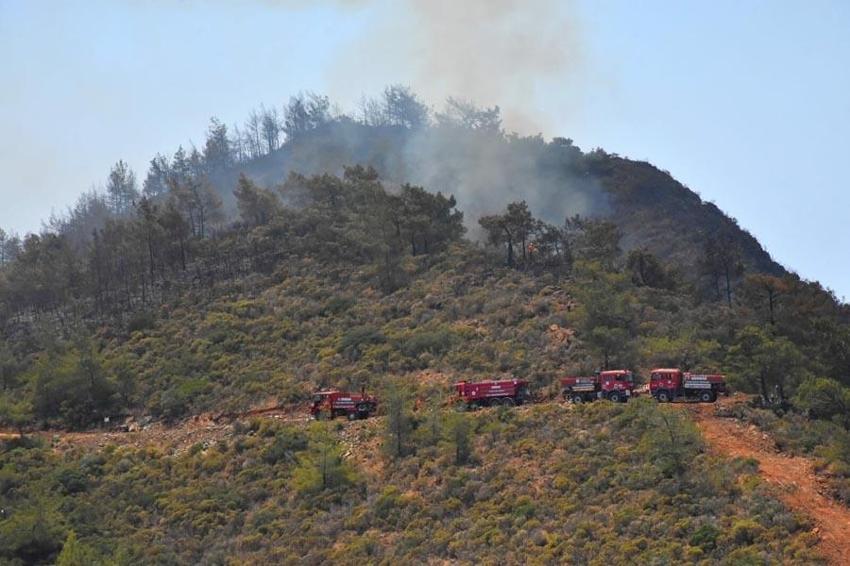 Marmaris'teki orman yangınında 3'üncü gün; alevler 5 noktada ilerliyor