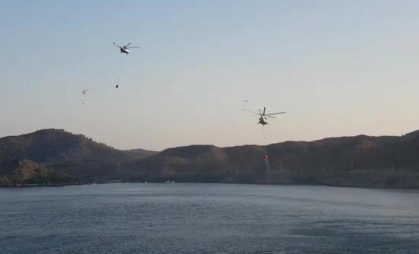Marmaris'teki orman yangınında 3'üncü gün; alevler 5 noktada ilerliyor