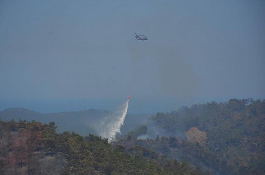 Marmaris'teki orman yangınında 3'üncü gün; alevler 5 noktada ilerliyor