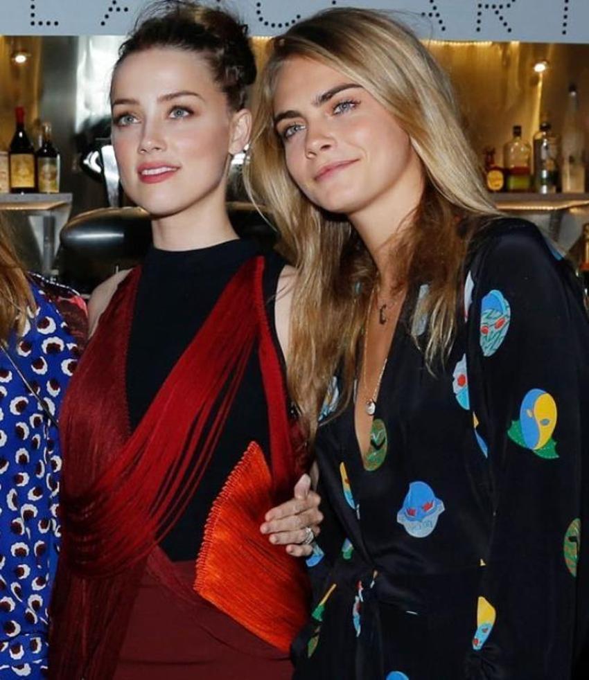 'Johnny Depp'i aldatmadım' demişti! Amber Heard'ün Cara Delevingne'yle öpüştüğü anların görüntüsü sızdı
