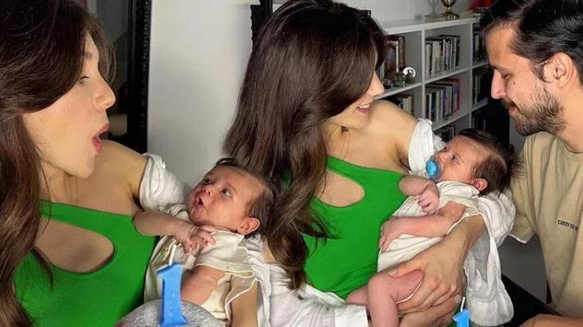 Fulya Zenginer'den 1 aylık oğluyla aile pozu!