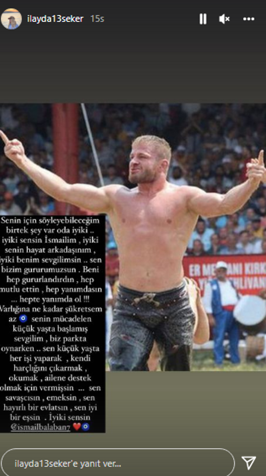 İlayda Şeker'den İsmail Balaban'a aşk dolu sözler!