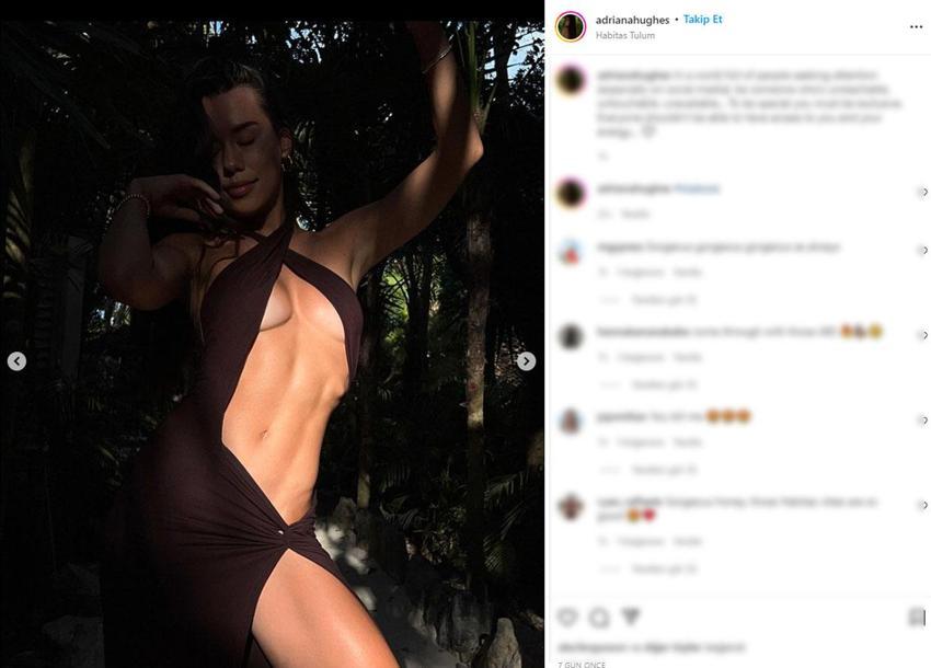 Fenomen Adriana Hughes’in pozları sosyal medyayı salladı! Kasık dekoltesiyle...