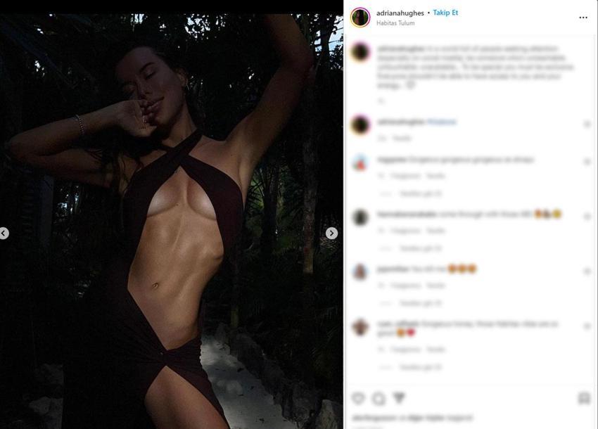 Fenomen Adriana Hughes’in pozları sosyal medyayı salladı! Kasık dekoltesiyle...