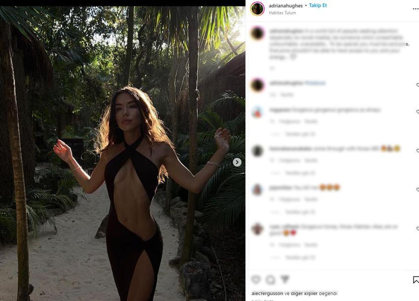 Fenomen Adriana Hughes’in pozları sosyal medyayı salladı! Kasık dekoltesiyle...