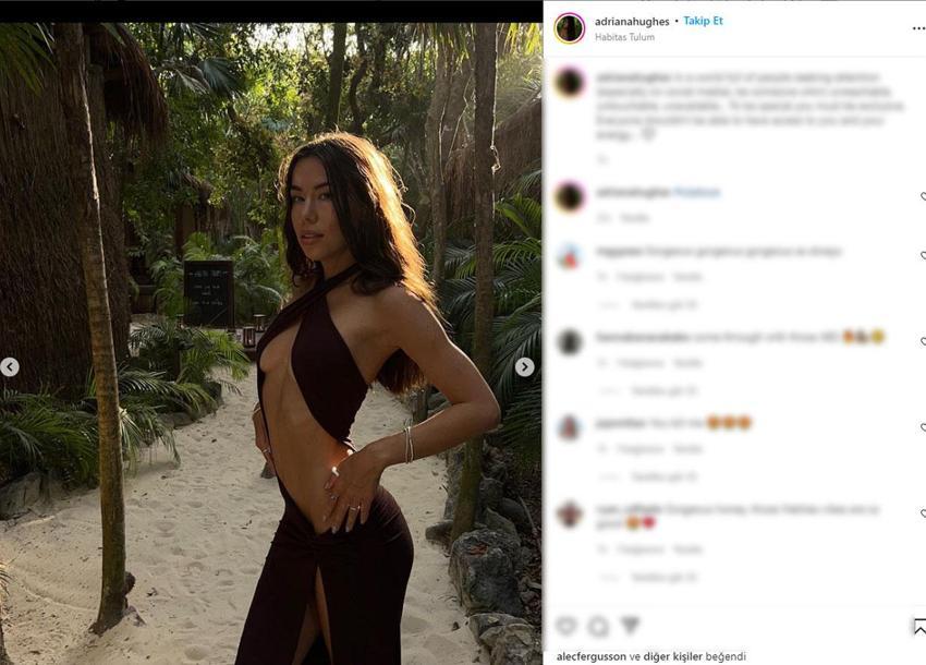 Fenomen Adriana Hughes’in pozları sosyal medyayı salladı! Kasık dekoltesiyle...