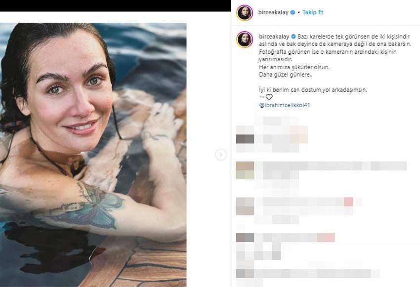 Birce Akalay, İbrahim Çelikkol'a poz verdi! 'İyi ki benim yol arkadaşımsın'