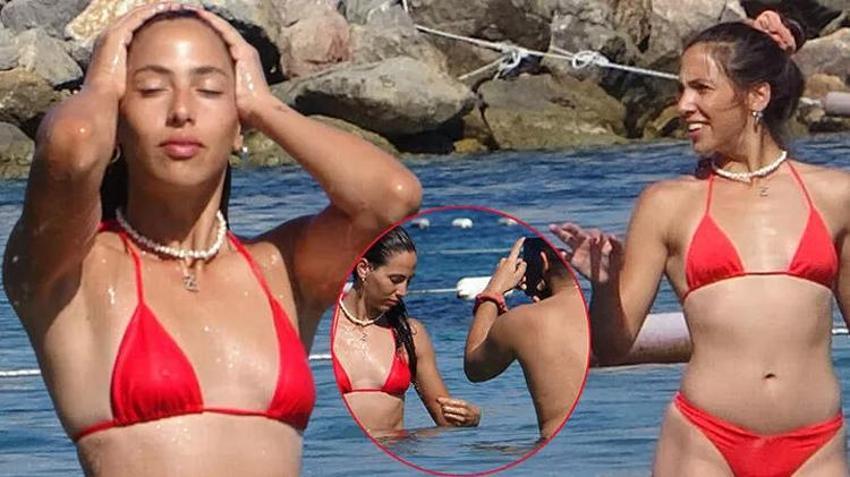 Zehra Çilingiroğlu kırmızı bikinisiyle dikkat çekti!