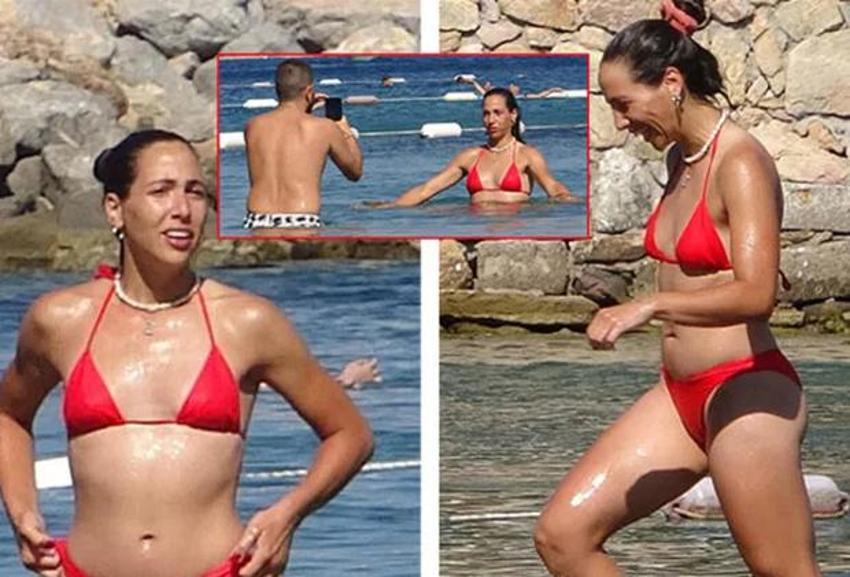 Zehra Çilingiroğlu kırmızı bikinisiyle dikkat çekti!
