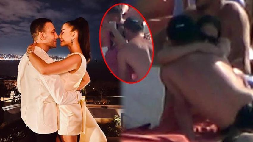 Oğuzhan Koç ve Demet Özdemir plajda aşka geldi! Öp öp doyamadı...