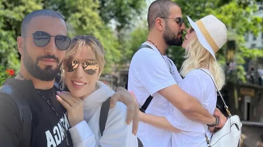 Seda Sayan ve Çağlar Ökten'den romantik poz! Dudak dudağa...