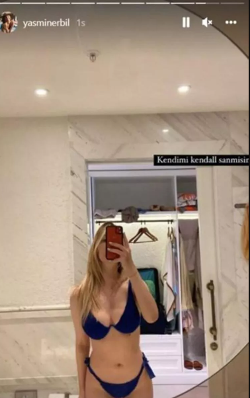 Yasmin Erbil plajda tüm bakışları üzerinde topladı!