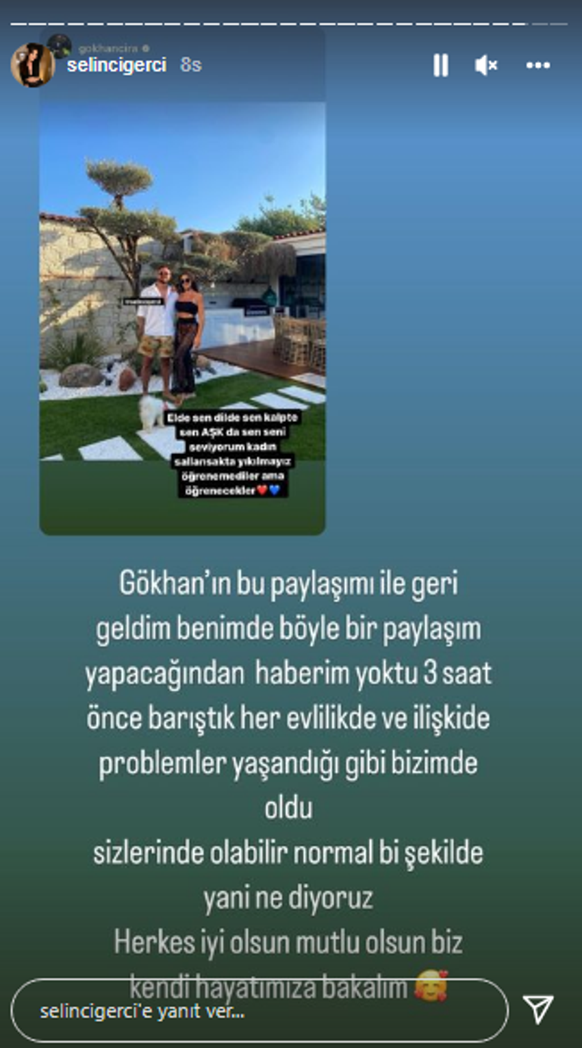 Selin Ciğerci ve Gökhan Çıra cephesinden flaş gelişme!  "Sallansak da yıkılmayız"