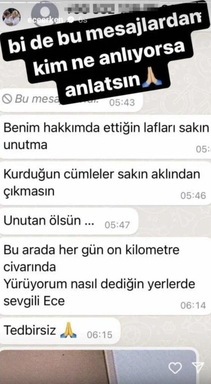 Ece Erken, Şafak Mahmutyazıcıoğlu'nun abisi tarafından tehdit ediliyor! Mesajları ifşa etti...