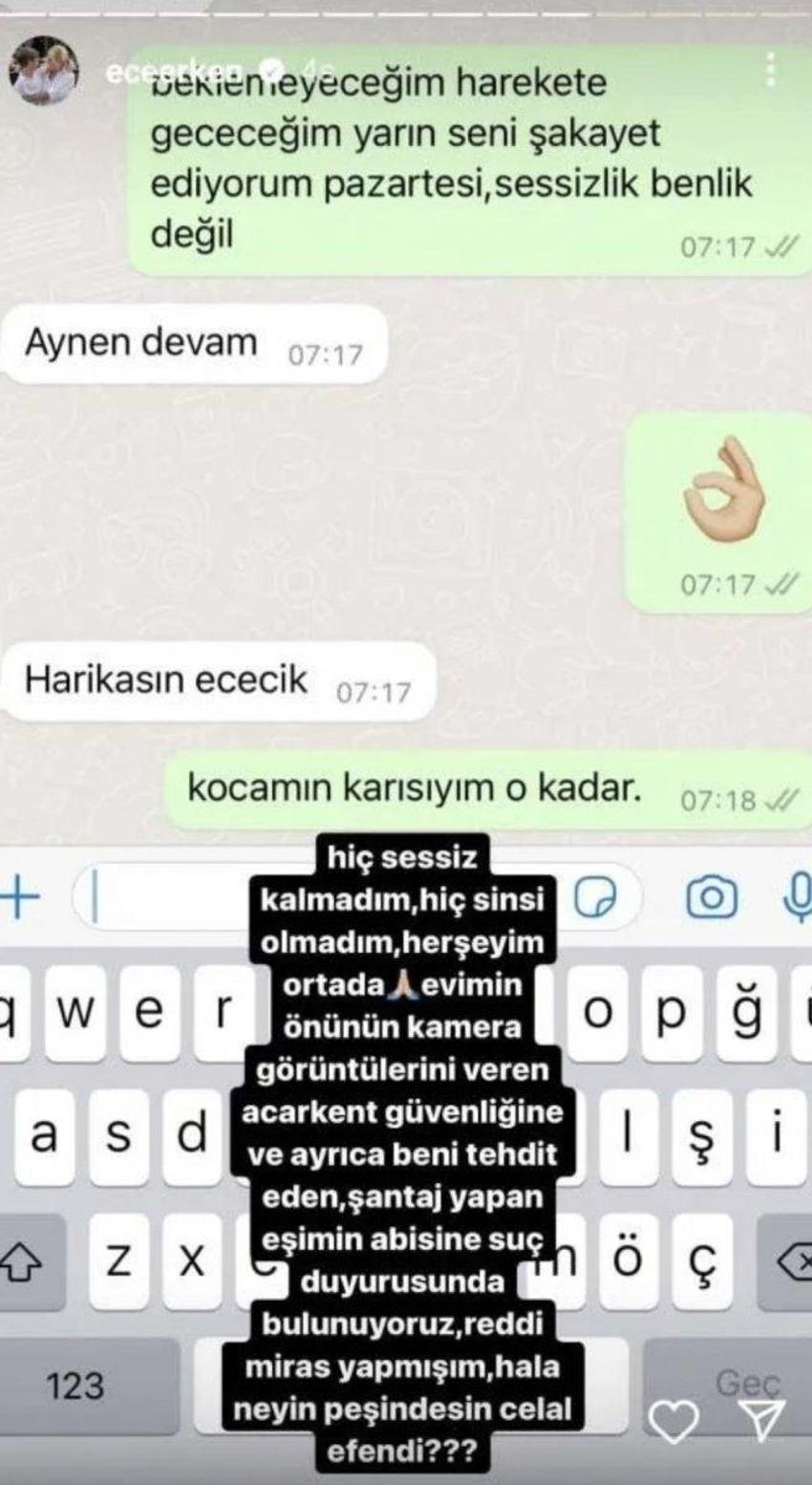 Ece Erken, Şafak Mahmutyazıcıoğlu'nun abisi tarafından tehdit ediliyor! Mesajları ifşa etti...