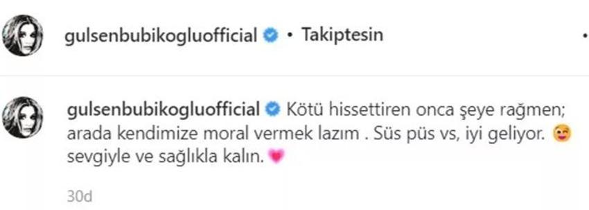 Gülşen Bubikoğlu son halini paylaştı!