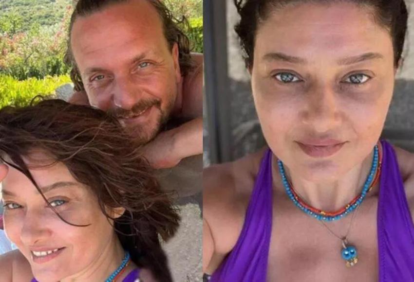 Nurgül Yeşilçay-Necati Kocabay çifti ıssız koyda! Romantik anlar...