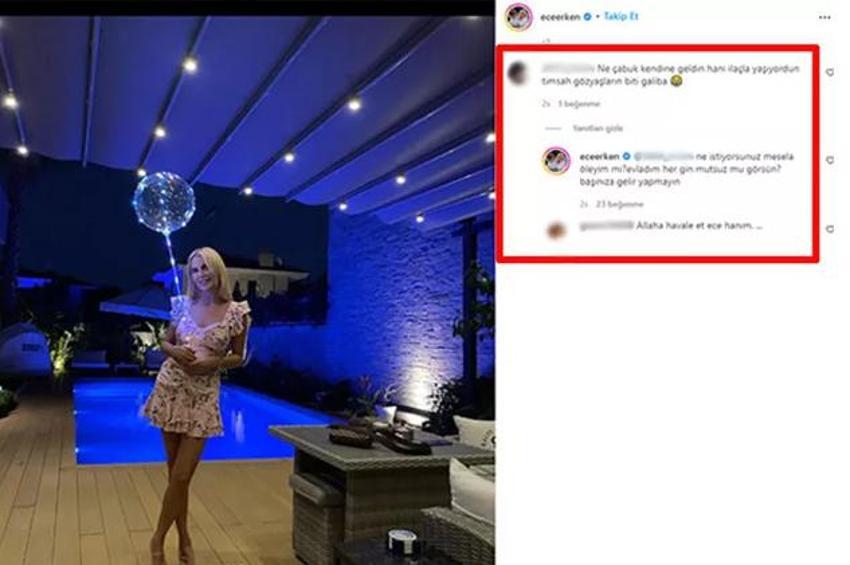 Ece Erken gelen yoruma isyan etti! 'Ne çabuk unuttun?'