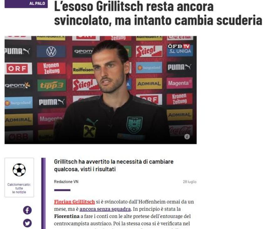Galatasaray'ın transfer gündemindeki Florian Grillitsch'in yeni takımını İtalyanlar duyurdu! 