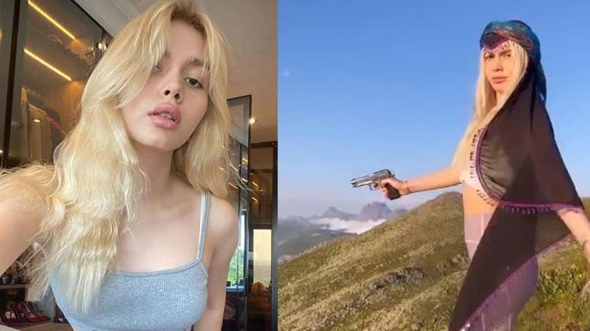Aleyna Tilki'den Rize'de atış talimi! Mor taytını giyip silahı eline aldı ve...