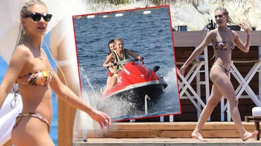 Oyuncu Melisa Döngel sahilde havluyla dans etti!