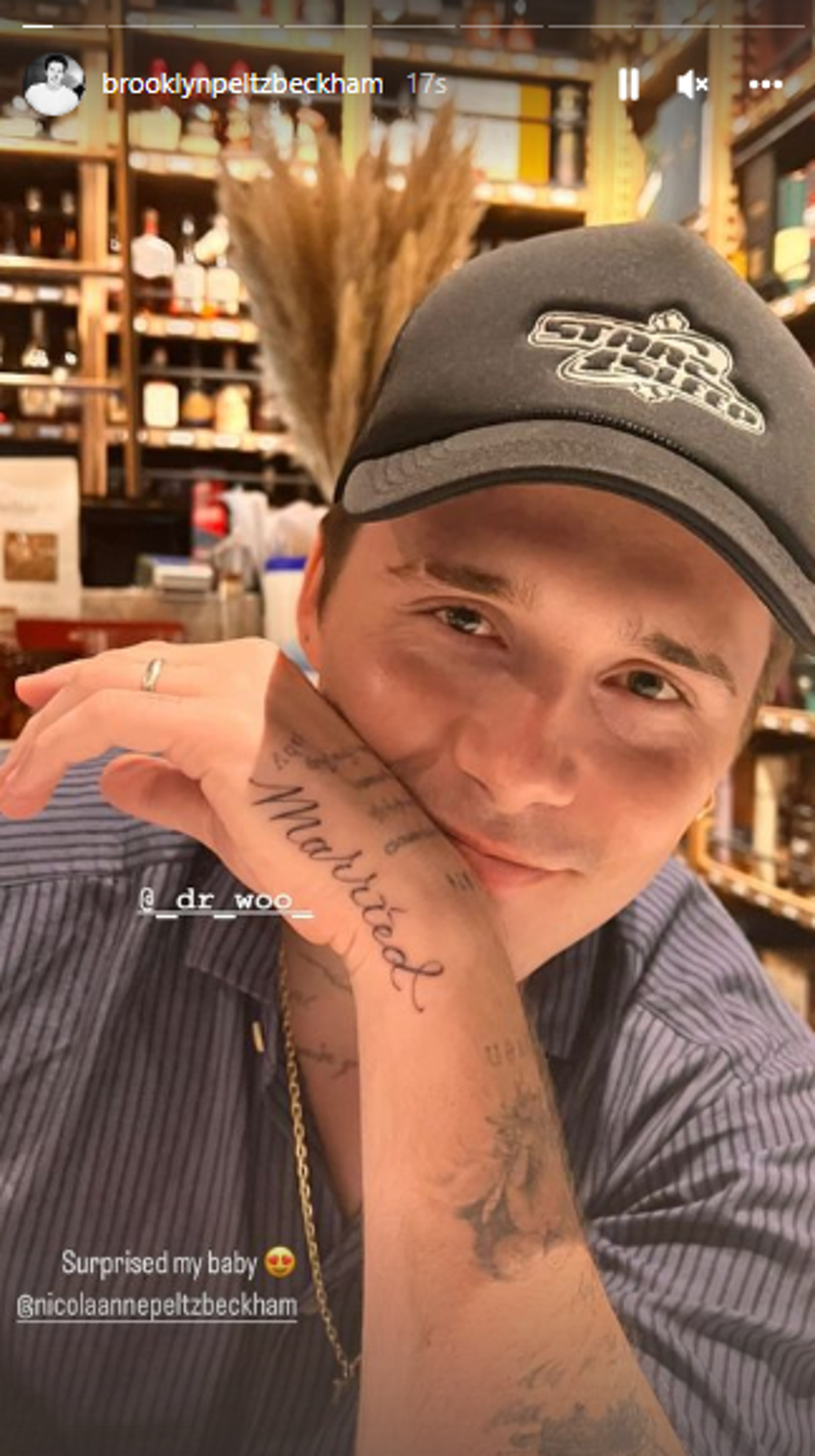 Brooklyn Beckham durmuyor! Eşi Nicola Peltz için yeni bir dövme yaptırdı