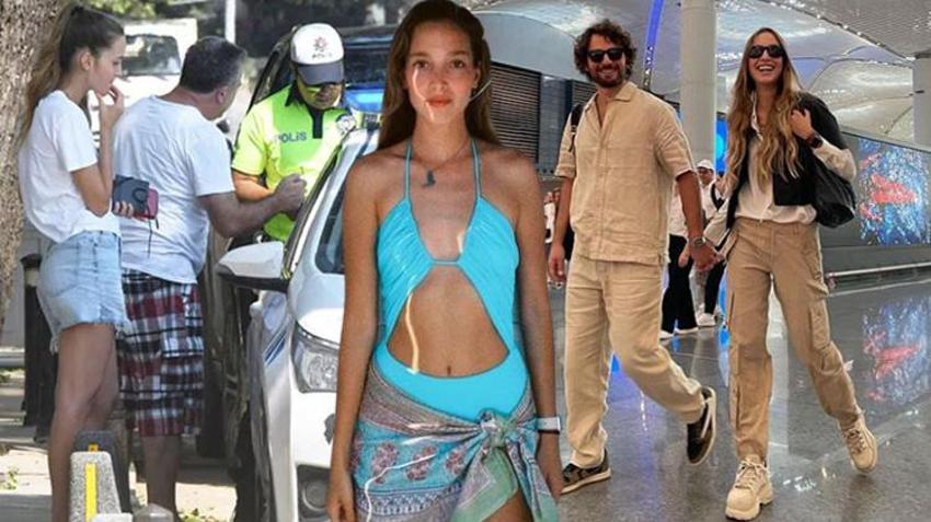 Eda Gürkaynak trafikte kural ihlali yaparken polislere yakalandı!