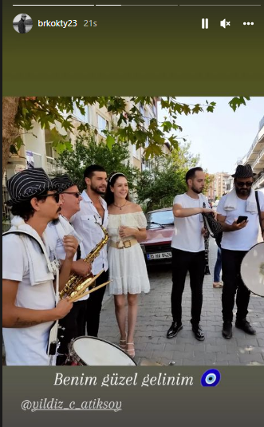 Berk Oktay ile Yıldız Çağrı Atiksoy kına gecesi yaptı! "Benim güzel gelinim"