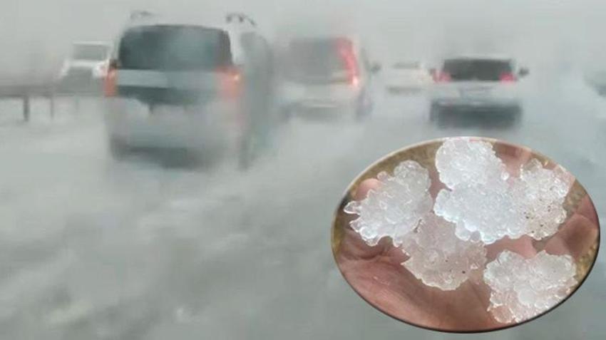 Dolu alarmı! Otoyolda trafik durma noktasına geldi, otogara yıldırım düştü... Haberler peş peşe geliyor