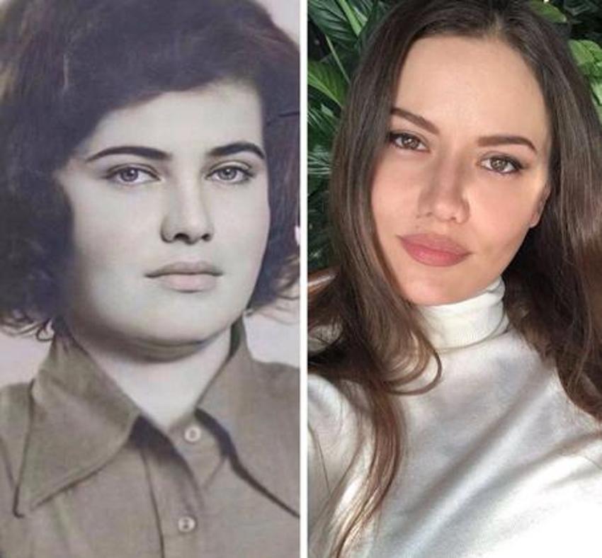 Fahriye Evcen'in annesinin gençlik fotoğrafını gören inanamadı! Yok böyle benzerlik...