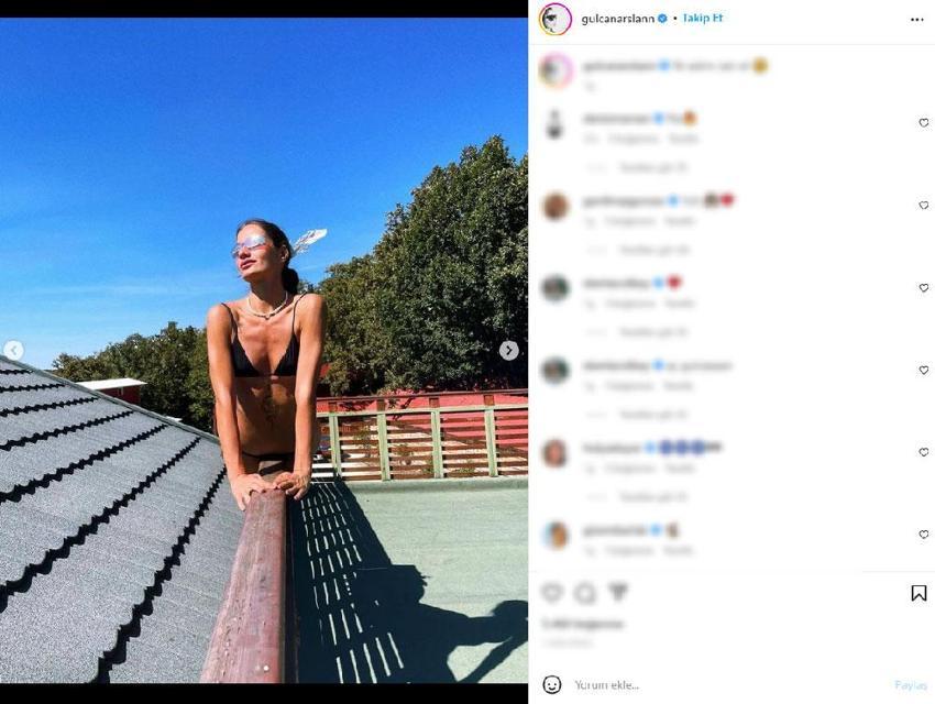 Gülcan Arslan'ın bikini pozları mest etti