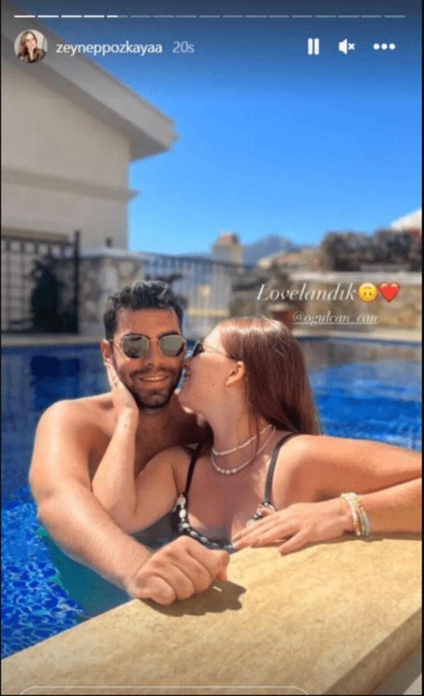 Zeynep Özkaya aşka geldi! Sevgilisiyle havuz paylaşımı olay oldu