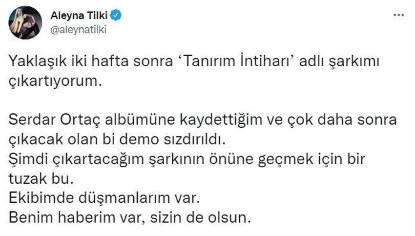 Aleyna Tilki'den çarpıcı açıklama! 'Ekibimde düşmanlarım var'