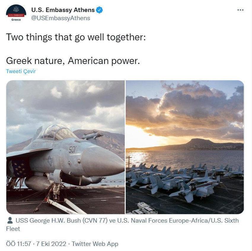 Uçak gemisi George H. W. Bush'u Girit Adası’na yanaştıran ABD'den Türkiye'ye üstü kapalı tehdit!