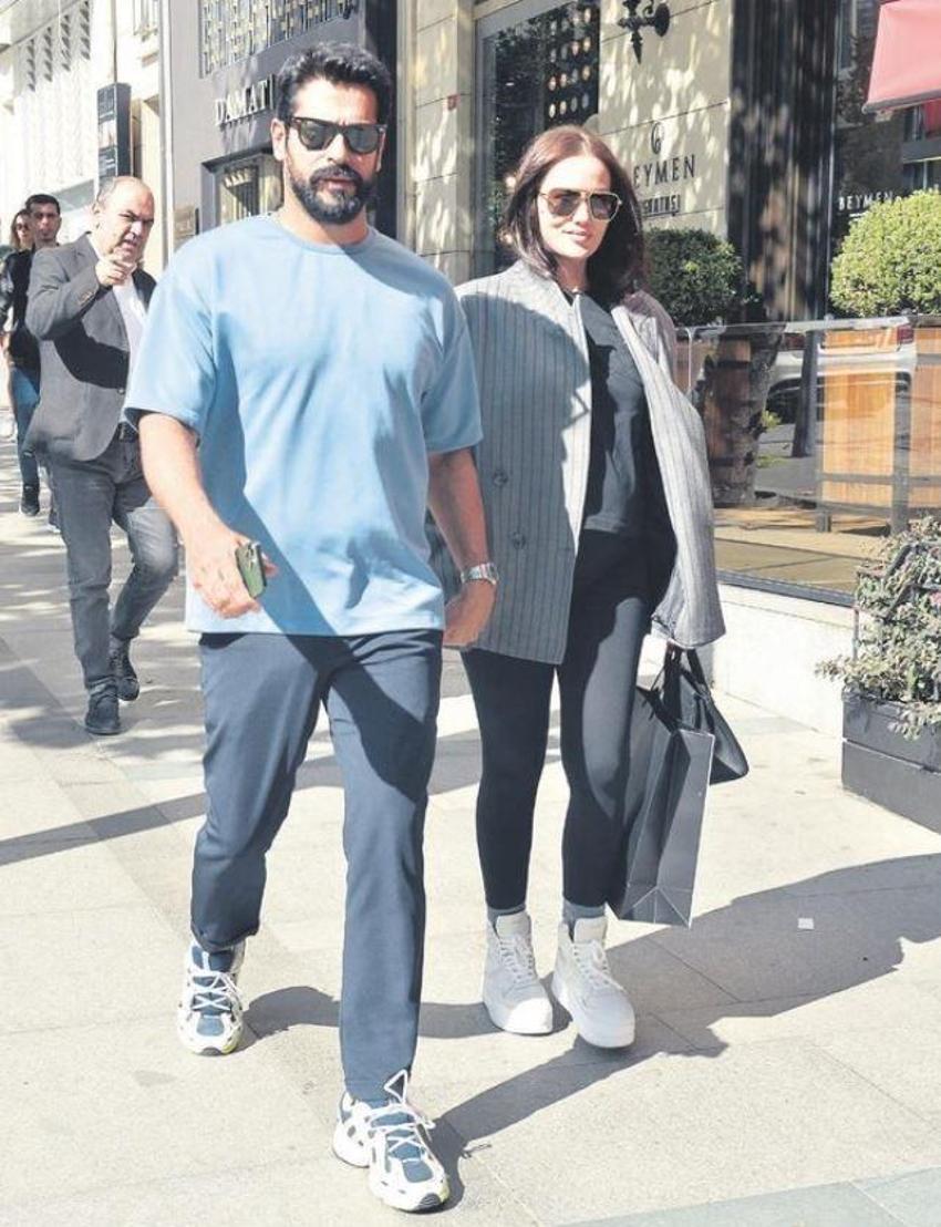 Burak Özçivit, eşi Fahriye Evcen'i gezmeye çıkardı: Her boşluğunda beraberiz