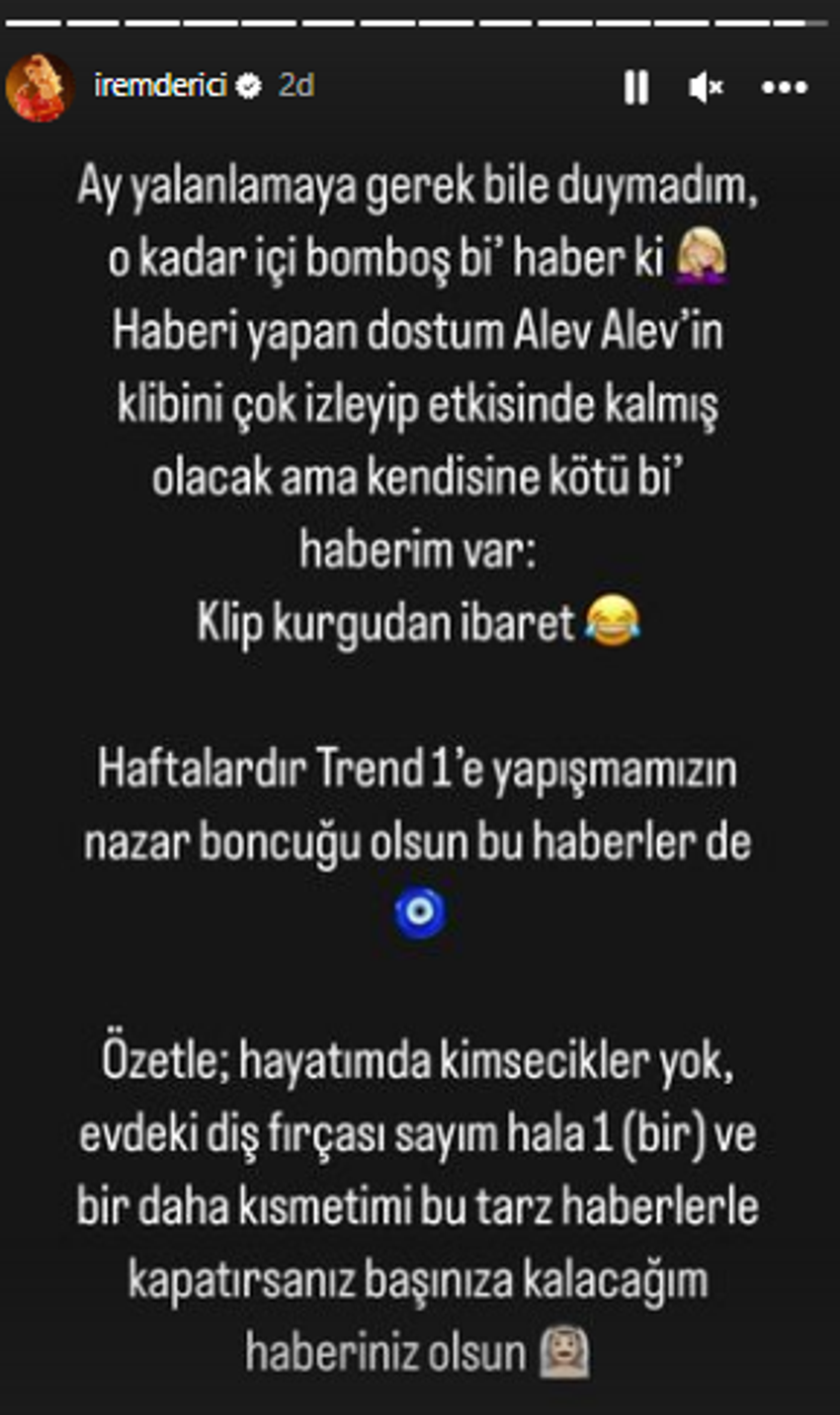 İrem Derici aşk iddialarına yanıt verdi!