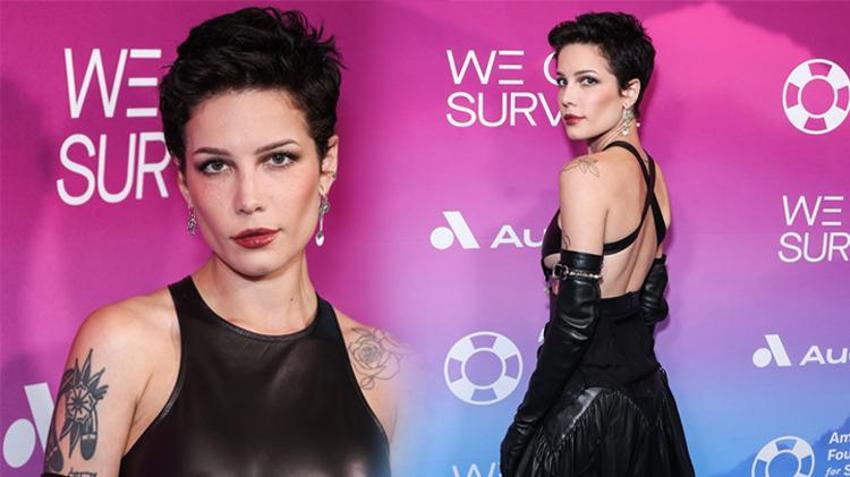 Halsey geceye kıyafetiyle damga vurdu!