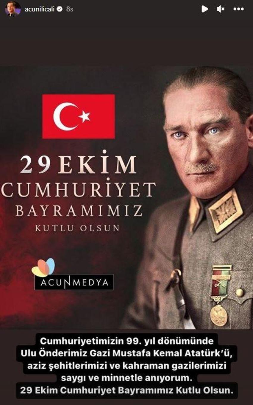 Ünlülerin 29 Ekim Cumhuriyet Bayramı paylaşımları
