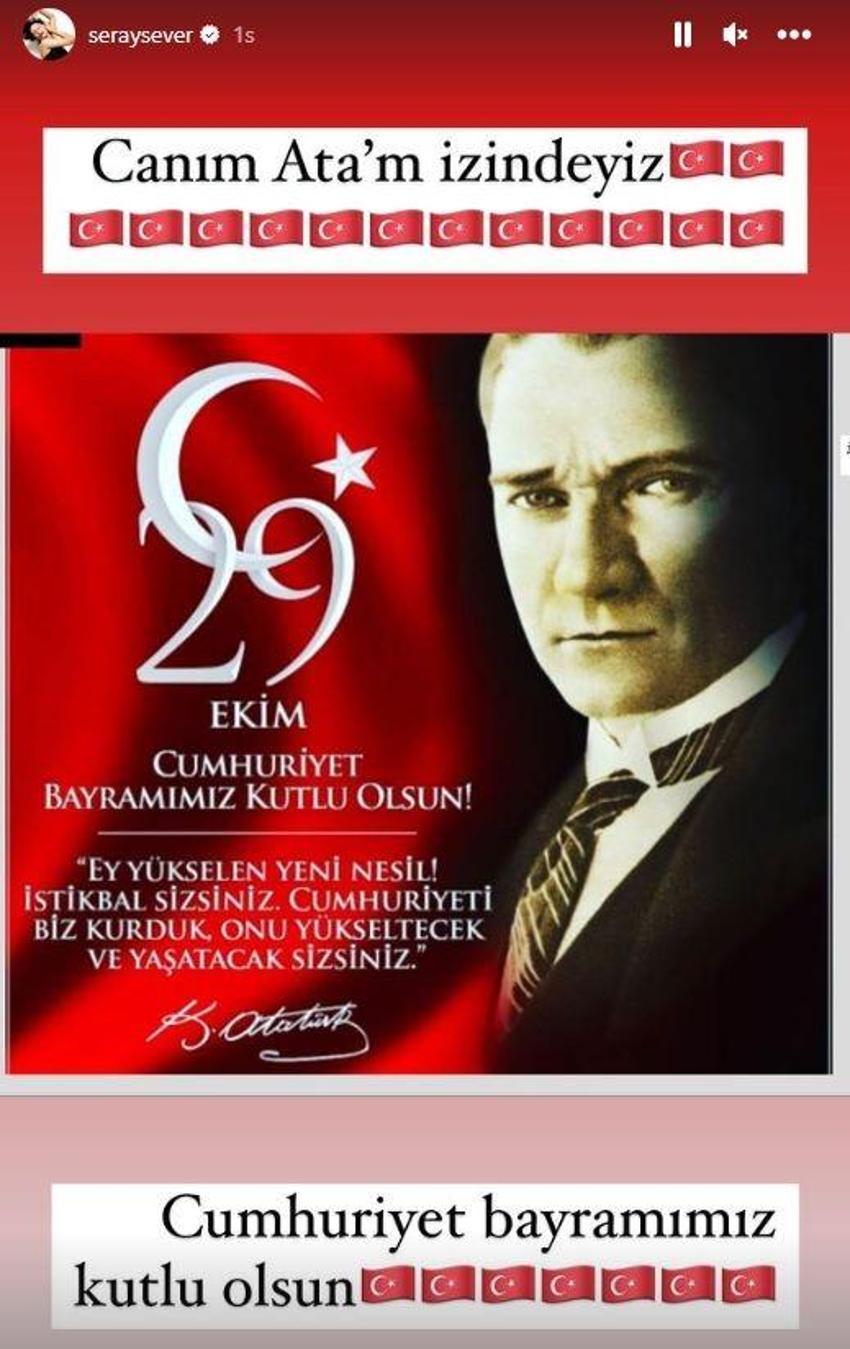 Ünlülerin 29 Ekim Cumhuriyet Bayramı paylaşımları