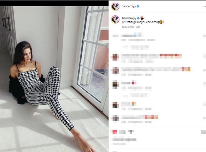 Hande Erçel'den ev pozu!