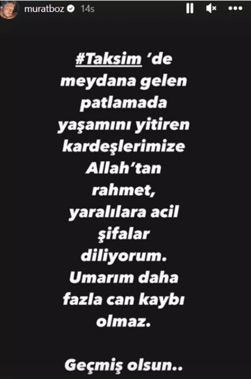 Taksim'de hayatını kaybedenler için ünlüler başsağlığı mesajı yayınladı