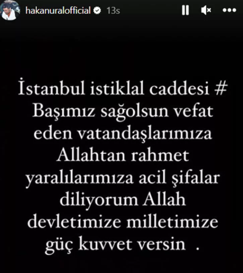 Taksim'de hayatını kaybedenler için ünlüler başsağlığı mesajı yayınladı