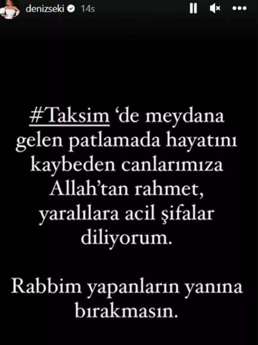 Taksim'de hayatını kaybedenler için ünlüler başsağlığı mesajı yayınladı