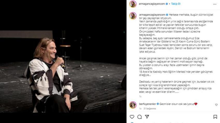 Ünlülerden Armağan Çağlayan paylaşımı!