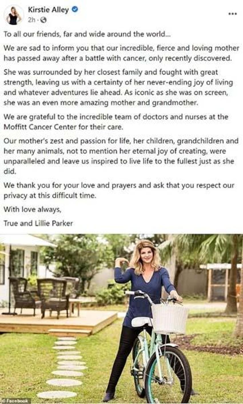 Hollywood oyuncusu Kirstie Alley 71 yaşında hayatını kaybetti!