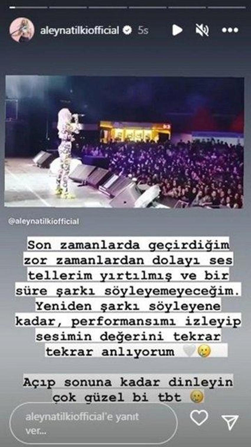 Aleyna Tilki'den hayranlarını üzecek açıklama: Ses telleri yırtıldı